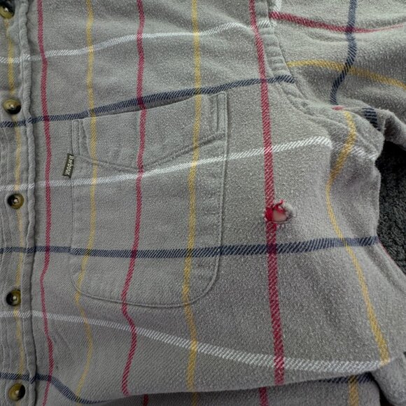 Barbour Flannel Coloured Tattersall Button Up Shirt Adult Gray Check Medium Men - Picture 12 of 13